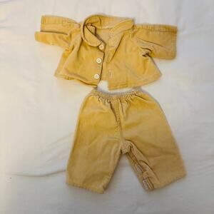 Vintage Cabbage Patch Kids Pale Yellow Corduroy Outfit